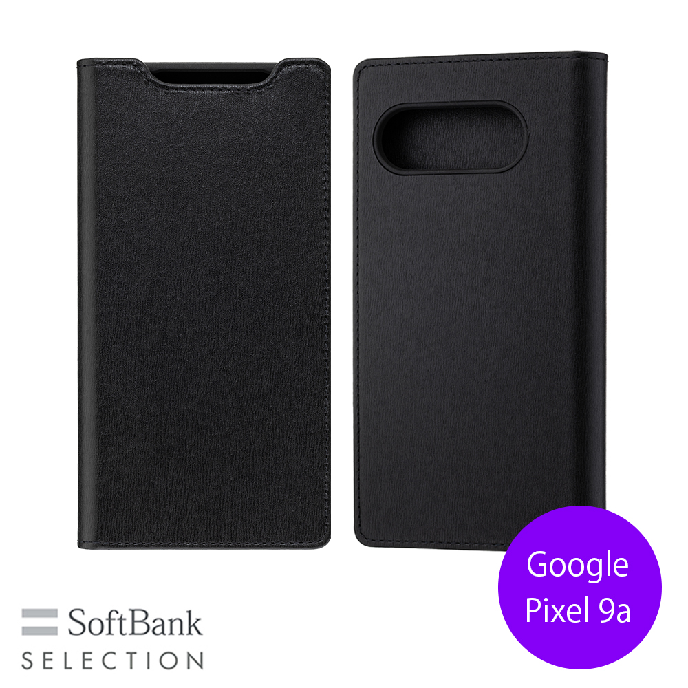 SoftBank SELECTION Leather Flip for Google Pixel 9a ブラック SB-A091-FPLS/BK